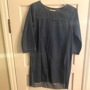 Madewell denim dress; raw hem. Great condition.